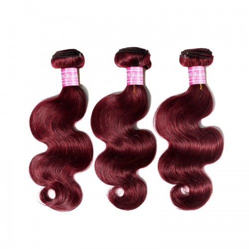#99J Burgundy Color Body Wave Virgin Human Hair Bundles | Human Hair Wig | Lace Front